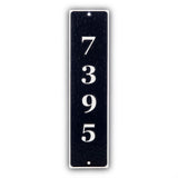 Personalized Cast Metal Address Plaque, Custom House Number Sign, Wall Mounted Sign, White Numbers with Black Background-Vertical & Horizontal Numbers (2"W x 8"H) (3"W x 12"H) (4"W x 16"H)