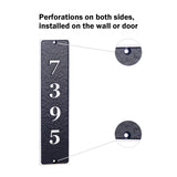Personalized Cast Metal Address Plaque, Custom House Number Sign, Wall Mounted Sign, White Numbers with Black Background-Vertical & Horizontal Numbers (2"W x 8"H) (3"W x 12"H) (4"W x 16"H)
