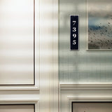 Personalized Cast Metal Address Plaque, Custom House Number Sign, Wall Mounted Sign, White Numbers with Black Background-Vertical & Horizontal Numbers (2"W x 8"H) (3"W x 12"H) (4"W x 16"H)