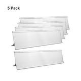 5 Pack 2" x 8" Aluminum Desk Name Plate Holders,Office Business Desk Sign Holder for Meeting Room or Other Business Event (Black Silver)