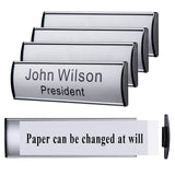 Set of 5 - Nameplate Holder for Wall Mount, 2.36'' x 8'' Curved Office Business Door Sign Holder-Silver