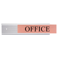 5 Pack Aluminum Wall or Door Name Plate Holder, Wall Mount Office Door Sign Holder with Double Sided Tape, for Business Department, Meeting Room, Room Number (Silver,Black)