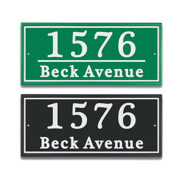 Personalized Reflective Address Plaque, Custom Aluminum House Number Sign with Two Screw, Address Sign for Outside Home, Street, House, 12.5"L x 5.5"H (Black or Green)