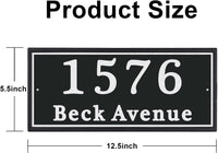 Personalized Reflective Address Plaque, Custom Aluminum House Number Sign with Two Screw, Address Sign for Outside Home, Street, House, 12.5"L x 5.5"H (Black or Green)