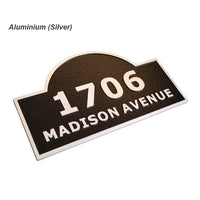 Custom Metal Address Plaque，Personalized Cast with Arch Top Display Your Address and Street Name Number Front Yard Address Signs (15" x 8.5")  (12"x 6.8")