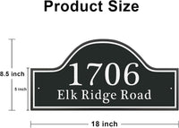 Personalized Reflective Address Plaque, Custom Aluminum Address Sign with Two Screw, House Number Sign, for Outside Home, Street, House, 18"x 8.5"H (Black or Green)