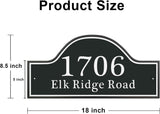 Personalized Reflective Address Plaque, Custom Aluminum Address Sign with Two Screw, House Number Sign, for Outside Home, Street, House, 18"x 8.5"H (Black or Green)