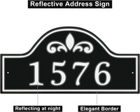 Personalized Reflective Address Plaque, Custom Aluminum Address Sign with Two Screw, House Number Sign, for Outside Home, Street, House, 18"x 8.5"H (Black or Green)