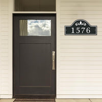 Personalized Reflective Address Plaque, Custom Aluminum Address Sign with Two Screw, House Number Sign, for Outside Home, Street, House, 18"x 8.5"H (Black or Green)