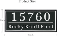 Personalized Reflective Address plaque, Custom Aluminum House Number Sign with Two Screw, Address Sign for Outside Home,Street, House, 16"L x 7"H (Black or Green)