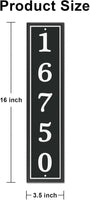 Personalized Reflective Address Plaque, Custom Aluminum Address Sign for Mailbox, House, Street, Outside, Vertical House Number Sign with Two Screw, 16" x 3.5" (Black or Green)