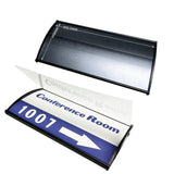 Office Sign Holder for Door - Curved Mount Name Plate Holder Frame Display 8 x 4 Inches Set of 2 Sturdy Aluminum with Adhesive Tape, Plastic Film Included