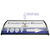 Office Sign Holder for Door - Curved Mount Name Plate Holder Frame Display 8 x 4 Inches Set of 2 Sturdy Aluminum with Adhesive Tape, Plastic Film Included