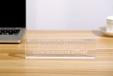 Personalized Acrylic Desk Name Plate 2" x 8" Custom Engraved Clear Acrylic Office Desk Nameplate