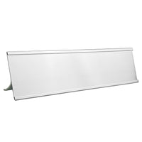 5 Pack 2" x 8" Aluminum Desk Name Plate Holders,Office Business Desk Sign Holder for Meeting Room or Other Business Event (Black Silver)