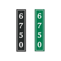 Personalized Reflective Address Plaque, Custom Aluminum Address Sign for Mailbox, House, Street, Outside, Vertical House Number Sign with Two Screw, 11.5" x 2.5" (Black or Green)