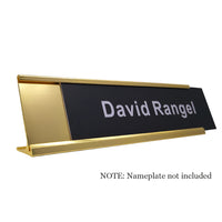 Aluminum Name Plate Desk Holder, Office Business Desk Sign Holder Desktop-5 Pack (Silver, Gold,Black,Rose Gold)