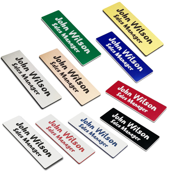 Custom Engraved Name Tag Badges – Personalized Identification with Pin or Magnetic Backing, 1 Inch x 3 Inches