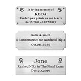 4" W x 1.5" H, Personalized, Custom Laser Engraved, Brushed Stainless Steel Plate Picture Frame Name Label Art Tag for Frames, with Adhesive Backing or Screws