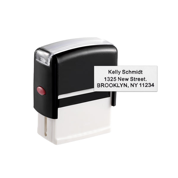 Custom Self Inking Stamp, Personalized Address Stamp - Up to 2 Lines of Text, Rubber Stamps for Bank Deposits, Business, Teachers, Office - 5 Ink Colors Choices-(Small, 2.6"H x 1.8"L x 0.9"W)