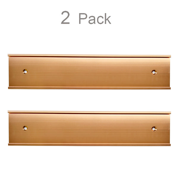 2" x 8" & 2" x 10", Nameplate Holder Wall or Door 2 Pack (Rose Gold)