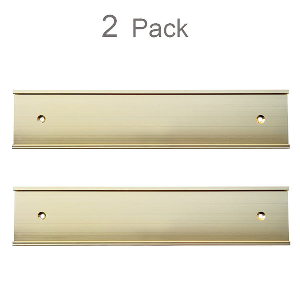 2" x 8" & 2" x 10"  Nameplate Holder Wall or Door 2 Pack (Yellow Gold)