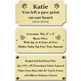 Size: 4" W x 2" H, Personalized, Custom Engraved, Brushed Gold Solid Brass Plate Picture Frame Name Label Art Tag for Frames, with Adhesive Backing or Screws