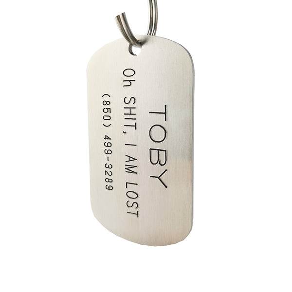 Custom Embossed Military Dog Tags in Stainless Steel