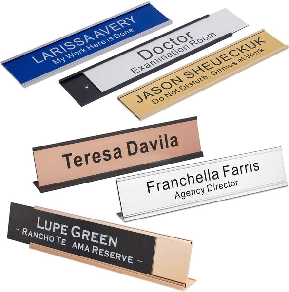 Personalized Name Plate with Wall Or Desk Holder - 2" x 10"- Customize